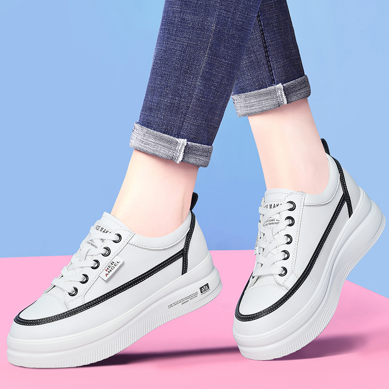 Giày LJ 1069 trắng đen, cao gót 5cm