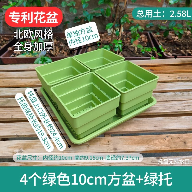 樹脂多肉植木鉢大口径小白角コンビネーション台座付きトレープラスチック通気植物専用根付き鉢|undefined
