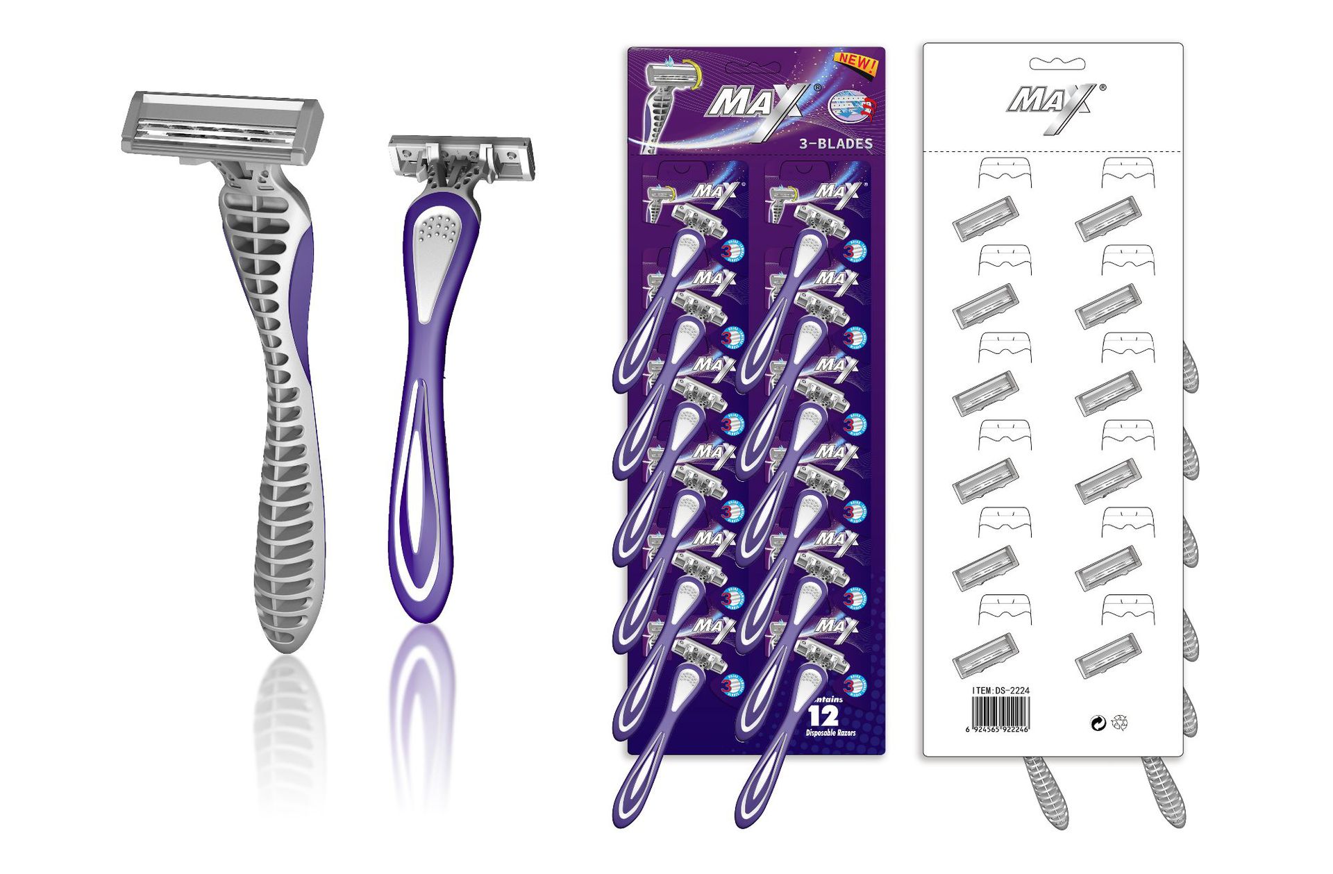 MAX3 manual desechable de fábrica RAZOR hoja sueca de tres capas de acero inoxidable RAZOR