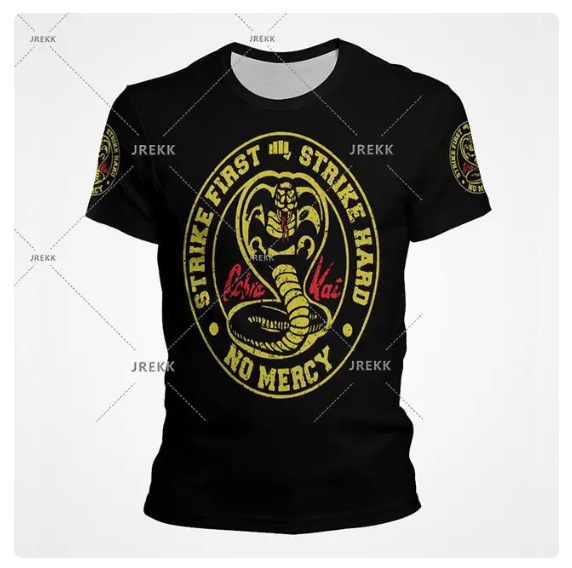 Summer New Fashion Men's Women's Short-sleeved T-shirt 3D Print O-collar Cobra Kai Casual Street