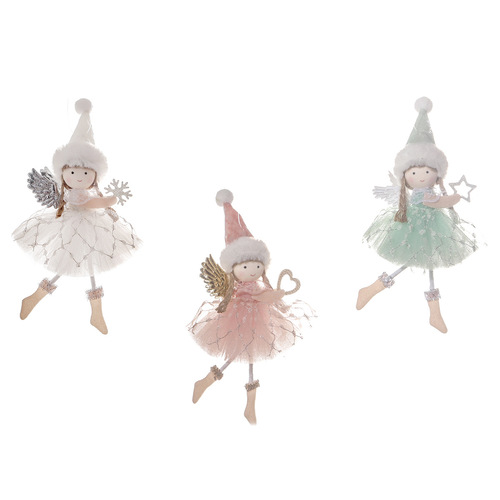 Christmas decorations, cute and beautiful princess dress, girl pendant, angel pendant with wings, Christmas tree accessories