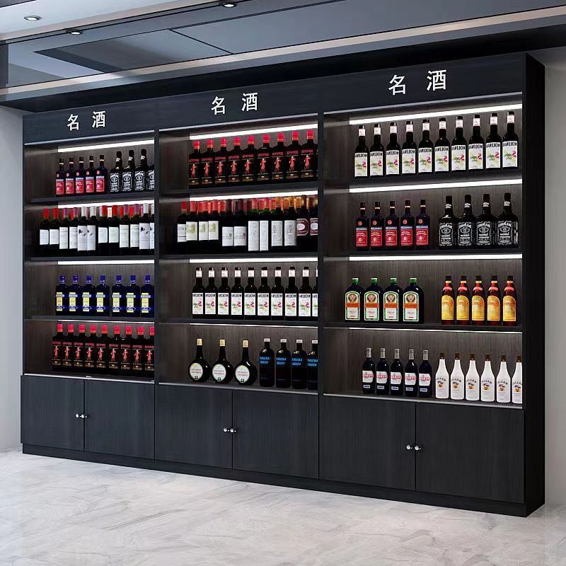 Anti-theft Glass Door with Lock Wine Cabinet Display Cabinet Container Wine Rack Display Rack Tea Cabinet Smoke Wine Cabinet White Wine Red Wine Cabinet