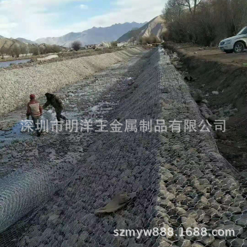 【聚酯膜石笼网】深圳明洋 厂家直供 生态治理 河道网箱 定Z