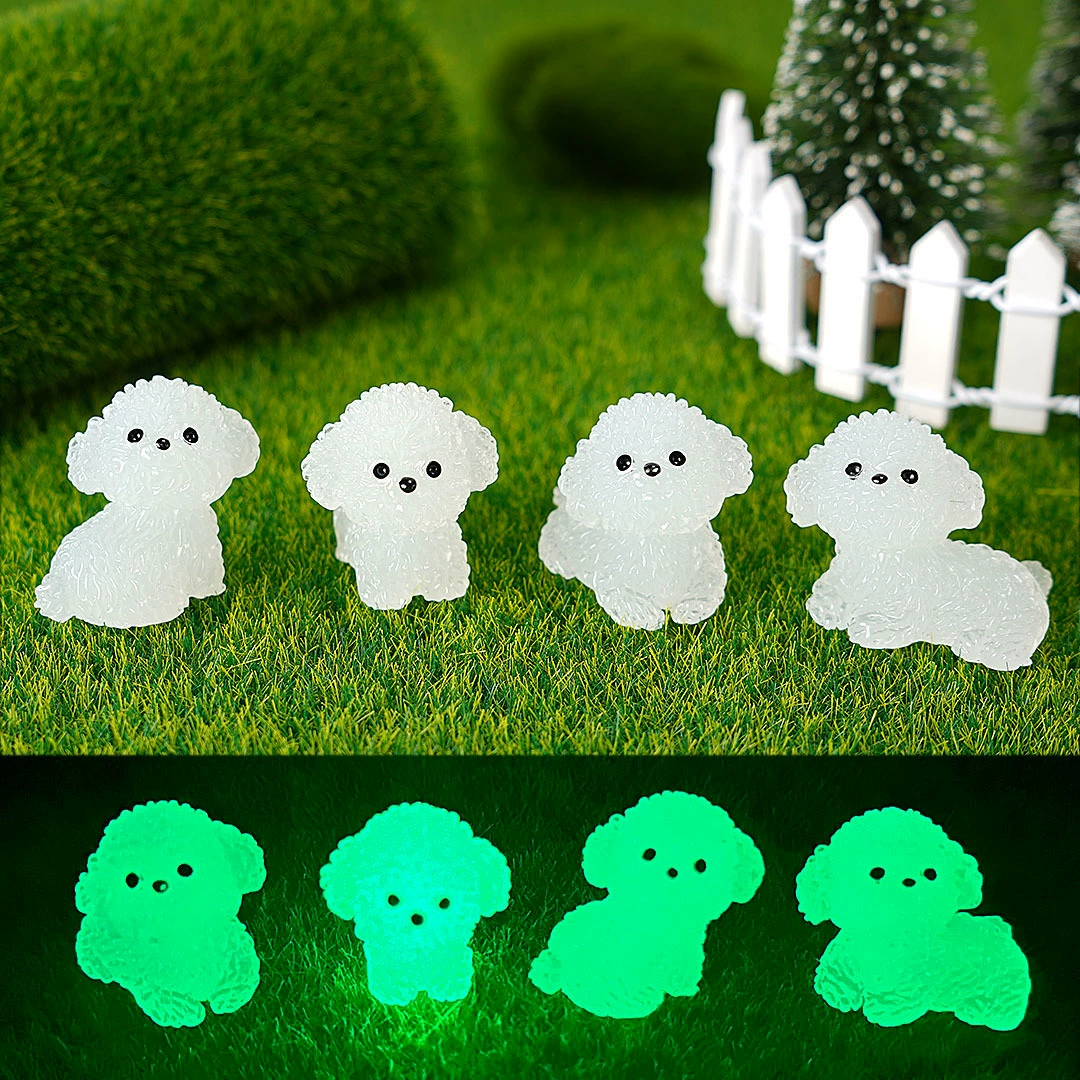 Новый светящийся милый щенок микро-ландшафтный горшечный пейзаж небольшой набор автомобиля центральная консоль светящиеся аксессуары для украшения собаки