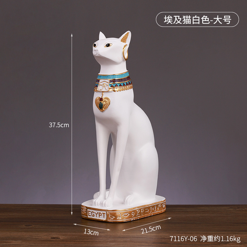 Creative Egyptian cat god guardian decoration home living room wine cabinet decoration personalized Lucky Cat resin crafts