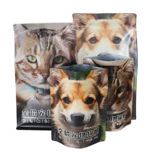 Plastic vacuum eight-sided sealed universal cat food and dog food packaging bags wholesale pet freeze-dried food packaging bags