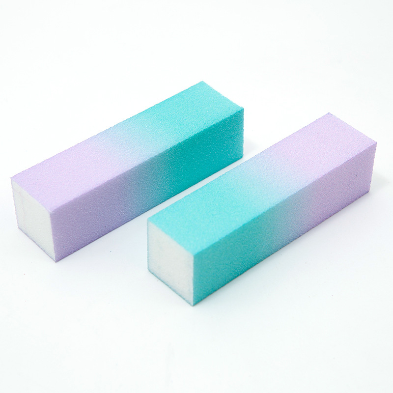 Directo de fábrica de alta elástico de algodón de color bloque de tofu esmerilado arco iris de cuatro cuadrados de reparación de uñas bloque de molienda