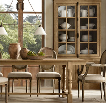 法式复古做旧原木全实木餐桌椅组合美式别墅橡木6人4人西餐桌实木