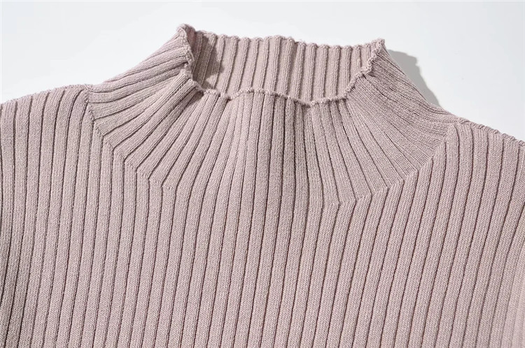 solid color mesh stitching knit sweater  NSLD33768
