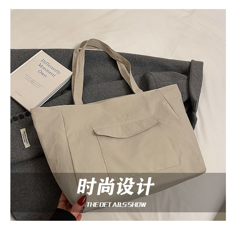 Cross-border laid-back style nylon bag for women 2025 new casual large-capacity shopping handbag, simple and lightweight single-shoulder bag undefined