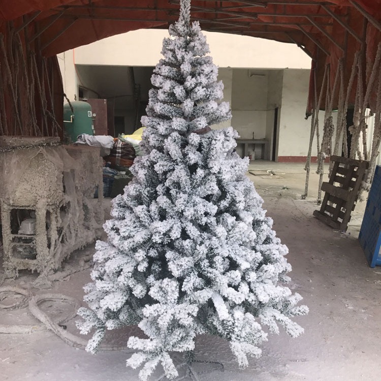 Navidad blanco nieve artificial de alto grado flocado nieve Pino árbol 1,5 m 2 m 3 M 4 m nieve Navidad flocado árbol