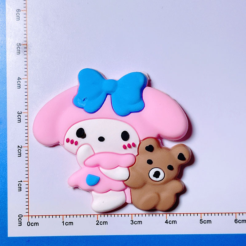 De dibujos animados sanlio Pacha perro PVC pegamento flexible accesorios de la joyería para niños horquilla diadema bolsa caja almacenamiento parche DIY