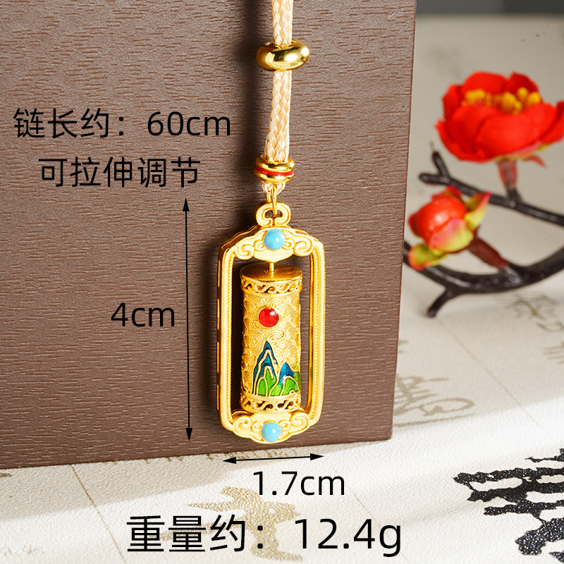 Vietnam Shajin Ruyi gira el cilindro de meridiano de miles de collar de esmalte de color de esmalte no se desvanece al por mayor fabricantes