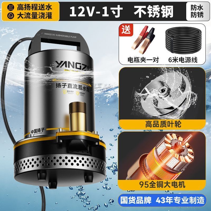 揚子 DC 水中ポンプ 12V48V72V バッテリー電気自動車水ポンプ家庭用農業灌漑ハイパワーウォーターポンプ|undefined