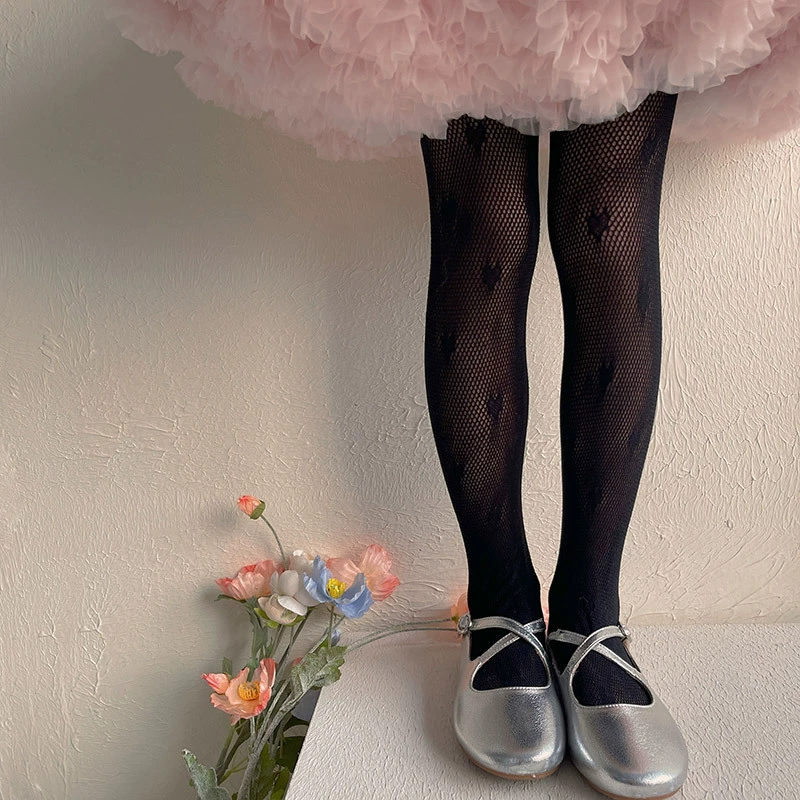 Летние милые детские тонкие кружевные шелковые колготки, стиль Lolita