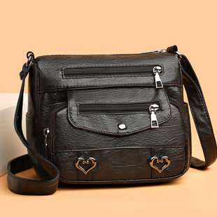 (Cross-border trading), shoulder bag, fashionable retro capacious one-shoulder bag, genuine leather