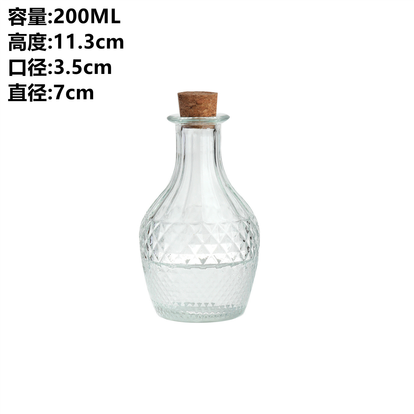 Botella de Vidrio para Bebidas con Tapón de Madera, Transparente, para Vino de Frutas y Cocina image 8