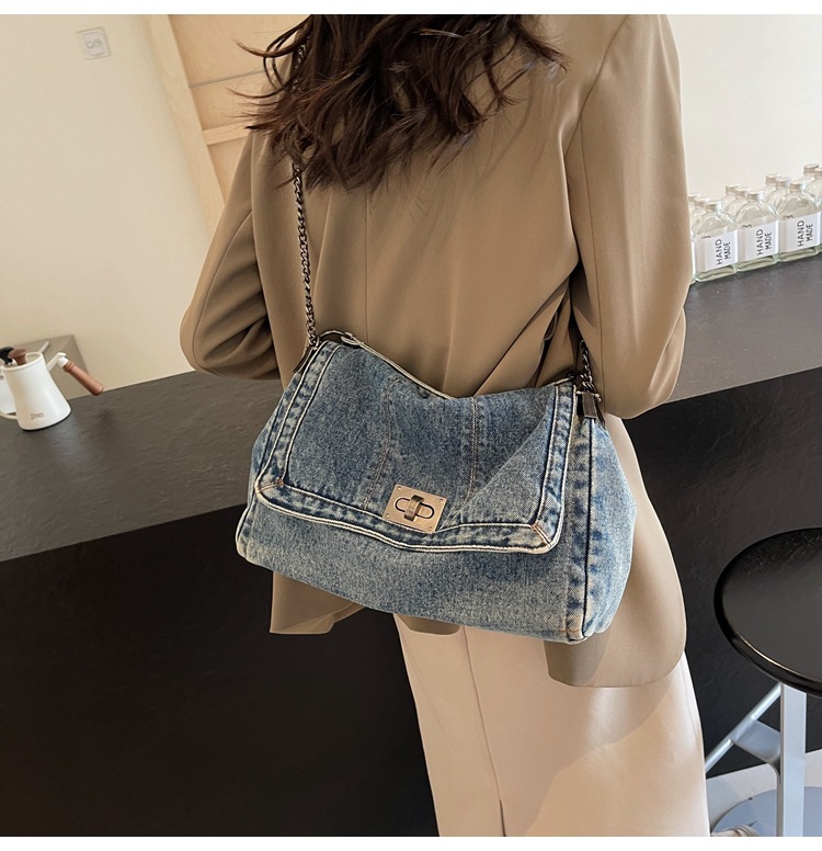Transfronterizo hacer viejos jeans bolsos de botín para mujeres 2024 nueva moda retro de gran capacidad de viaje mochila de hombro