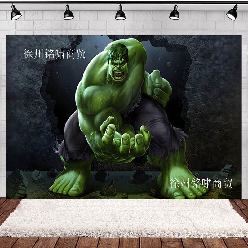 Hulk Kidsren's Birthday Party Photo Photography Background Cloth City Hero Scene Layout Decorative Banner Props Hulk Kidsren's Birthday Party Photo Photography Background Cloth City Hero Scene Layout Decorative Banner Props