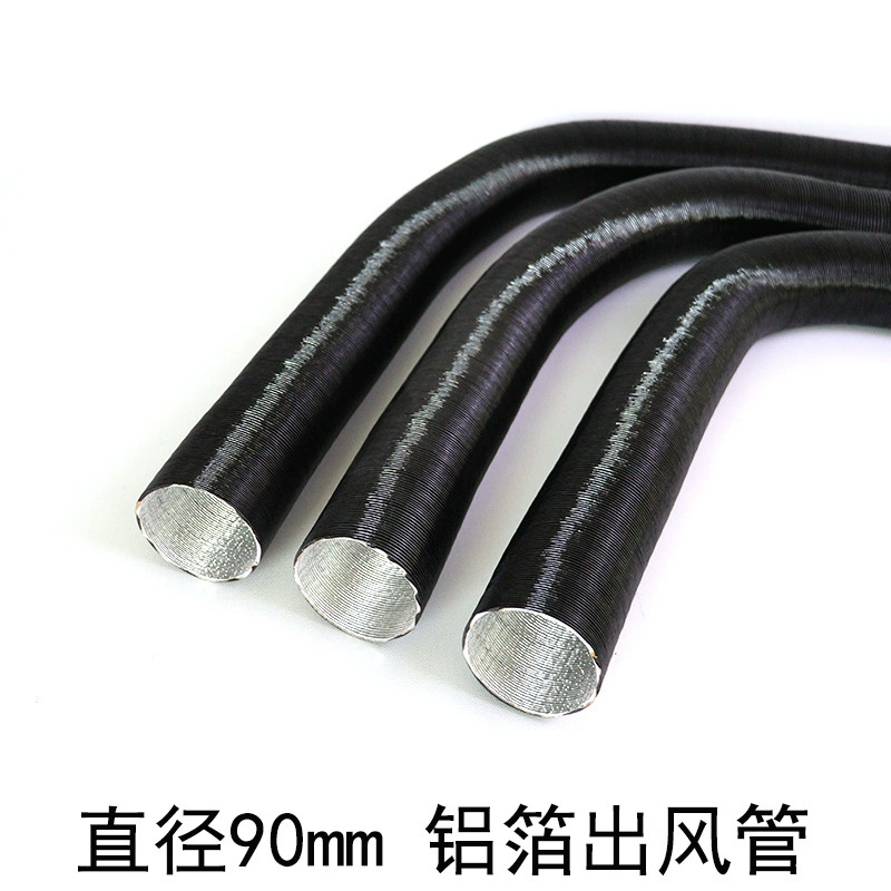90mm воздуховая труба гофрированная воздухозаборная труба нагретый воздух телескопическая трубка стоячий обогрев фитинги, поддерживающие теплоизоляцию алюминиевой фольги трубы