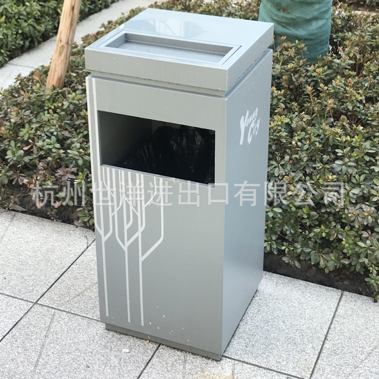 厂家直销不锈钢垃圾桶 ，户外垃圾箱，丝网印刷logo