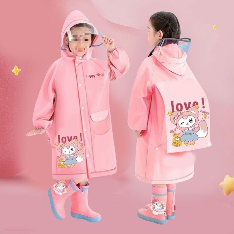 子供用レインコート卸売カレッジスタイル幼稚園年長児と小学生通学用ランドセル全身|undefined