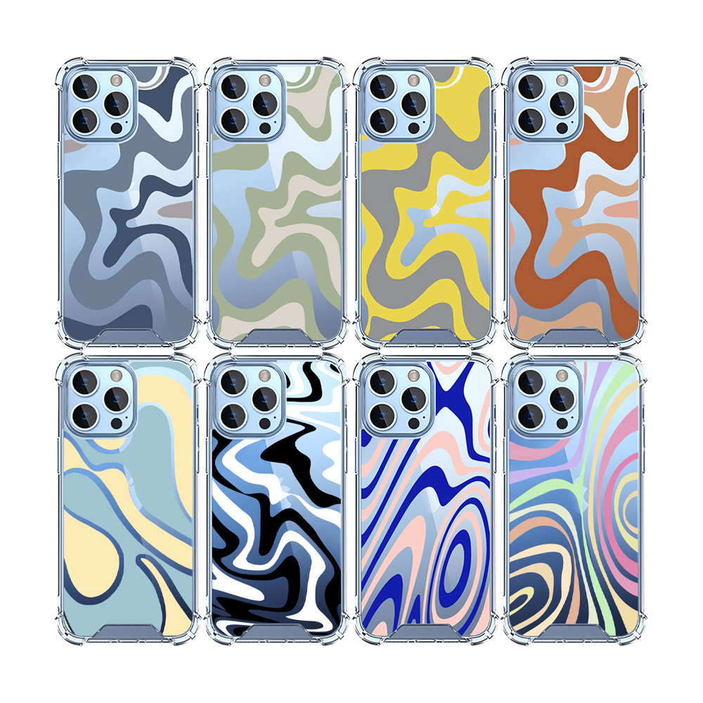 50g Weight iPhone Applicable Brands Phone Cases Classification Pc, tpu Material Waves Pattern Simple Style Style Pc Tpu Waves Simple Style Phone Cases Phone Accessories 14