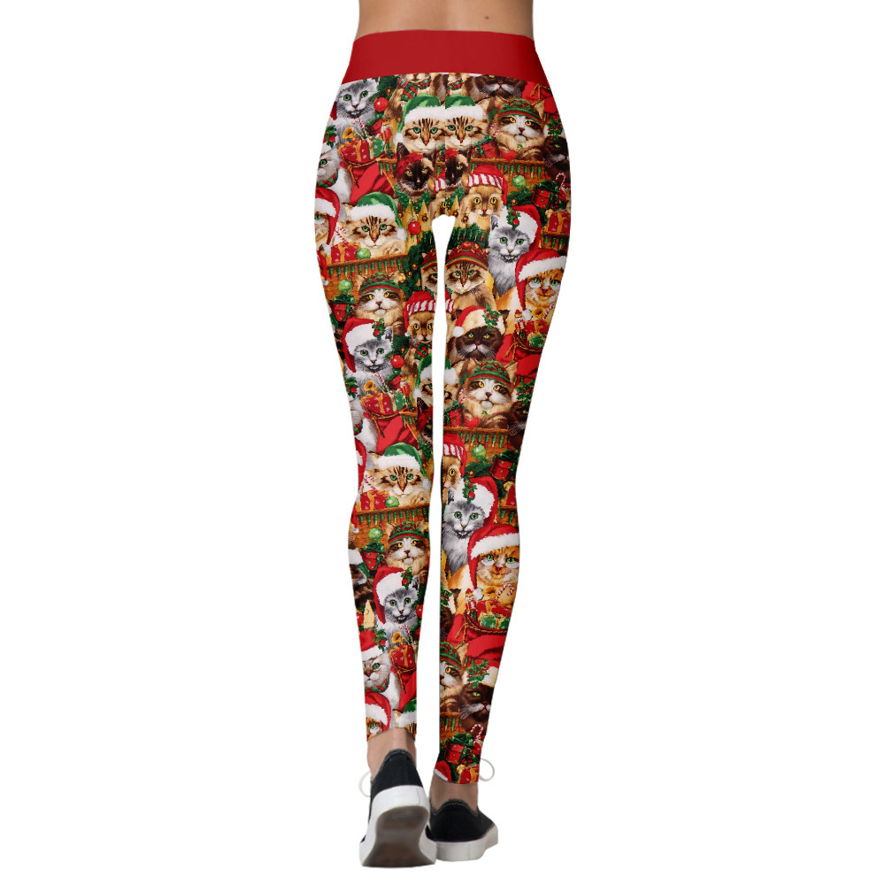 Women's Christmas Retro Cartoon Full Length Printing Leggings display picture 8