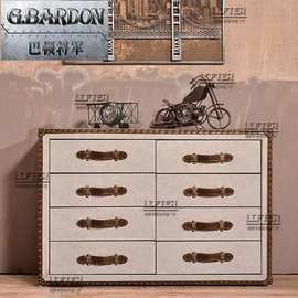 威士忌雪茄吧餐边柜美式真皮边柜酒店咖啡店KTV会所清吧置物斗柜