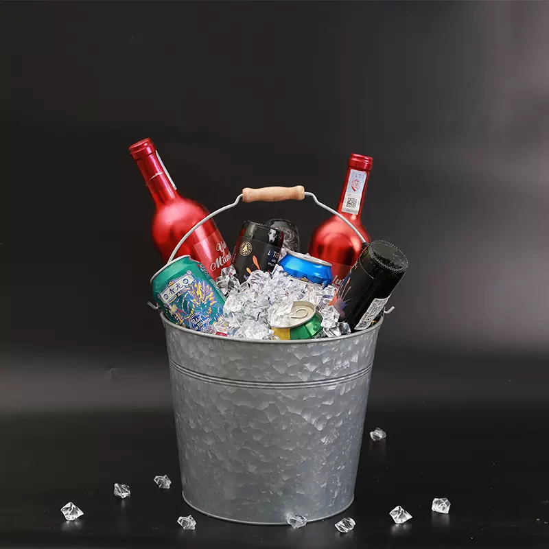 厂家批发 镀锌铁8升冰桶 KTV冰粒桶酒吧啤酒桶冰桶户外创意冰块桶