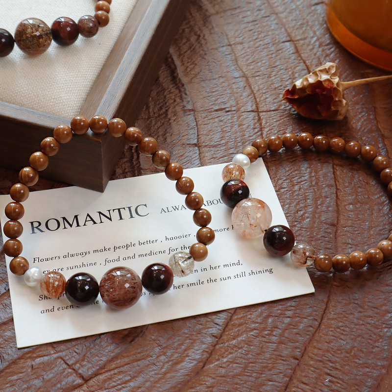 Natural Cook Crystal Bracelet Single Circle Black Crystal Ultra Freshwater Pearl Beads for Men and Women Wholesale