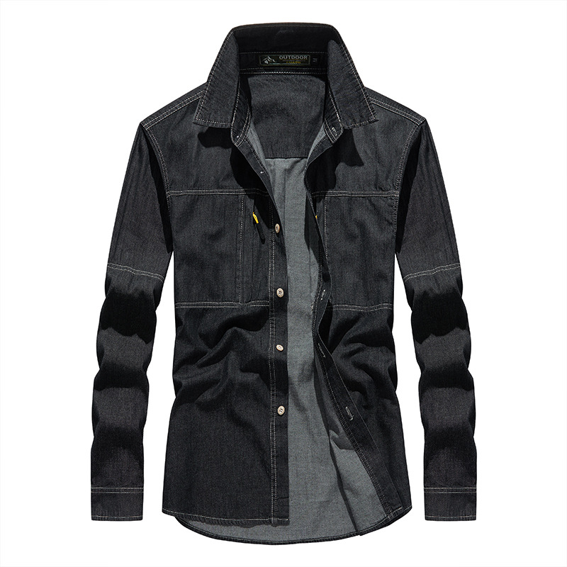 Camisas de trabajo de otoño para hombres, camisas de manga larga para hombres, camisas casuales para hombres, camisas japonesas, chaqueta