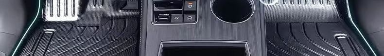 Toyota Sienna interior SI floor mats with fiber texture, 21-piece set, NATPE Via floor mats, EN carbon fiber, all-black model