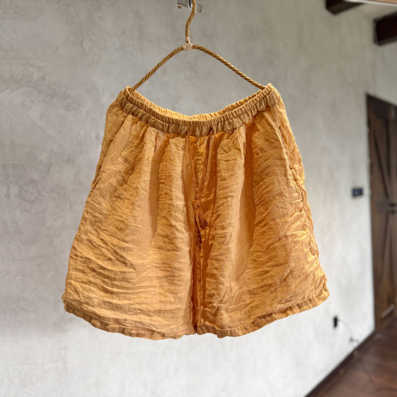 526 Yarn-Dyed Hemp Shorts, Garment-Washed for Softness and Skin-Friendliness, Versatile Summer Style, Loose-Fitting Drawstring Pants 526 Yarn-Dyed Hemp Shorts, Garment-Washed for Softness and Skin-Friendliness, Versatile Summer Style, Loose-Fitting Drawstring Pants