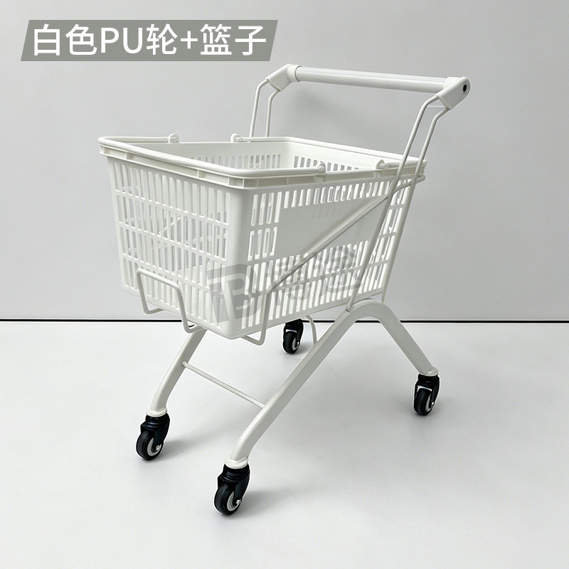 Mini Carrito de Compras Infantil de Metal y Poliuretano con Ruedas de PU para Tienda de Conveniencia