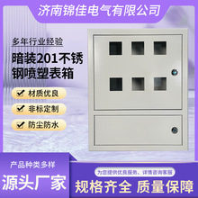 厂家专业定制室内电表箱暗装201不锈钢喷塑4表位6表位集中式表箱