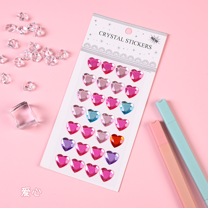 Pegatinas de gemas para niños Pegatinas de dibujos animados de diamantes de cristal para niñas Pegatinas de recompensa de princesa brillante Pegatinas de vestir
