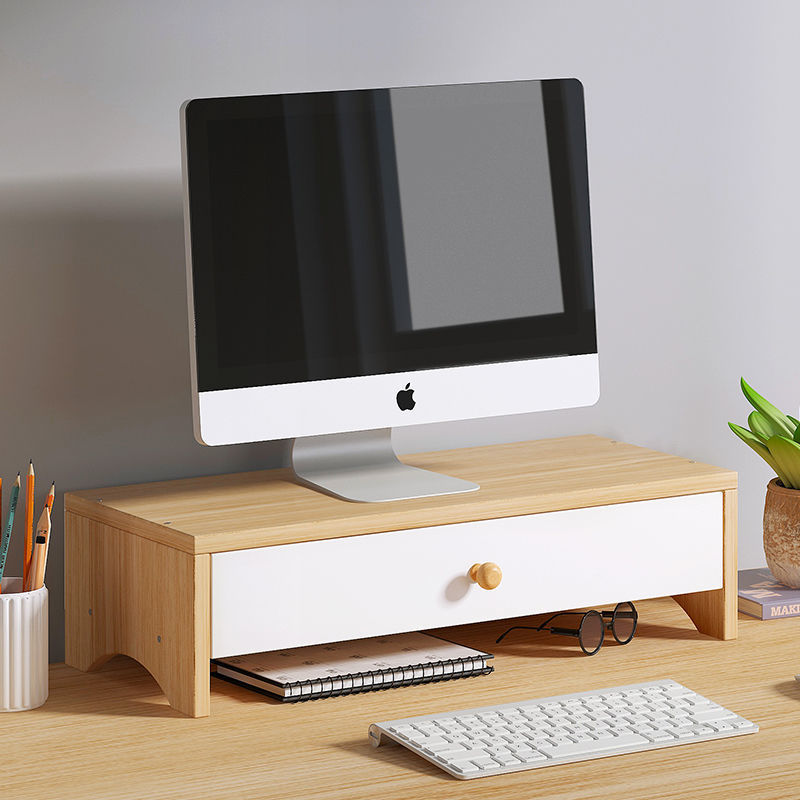 Desktop Drawer Pad Computer Monitor Screen Heightening Shelf Base Office Desk Organizer Storage Rack