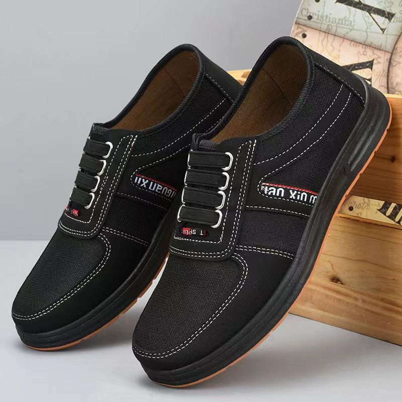 Old Beijing cloth shoes tendon sole men's non-slip wear-resistant middle-aged and elderly dad shoes casual slip-on walking work men's shoes