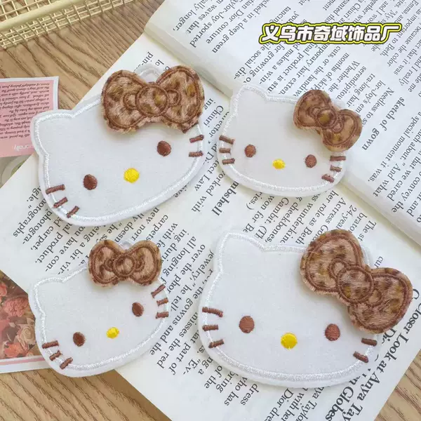 Hello Kitty Cat Magic Sticker Cute Sanrio Hair Tidying Post Girl Heart Embroidery Bangs Post