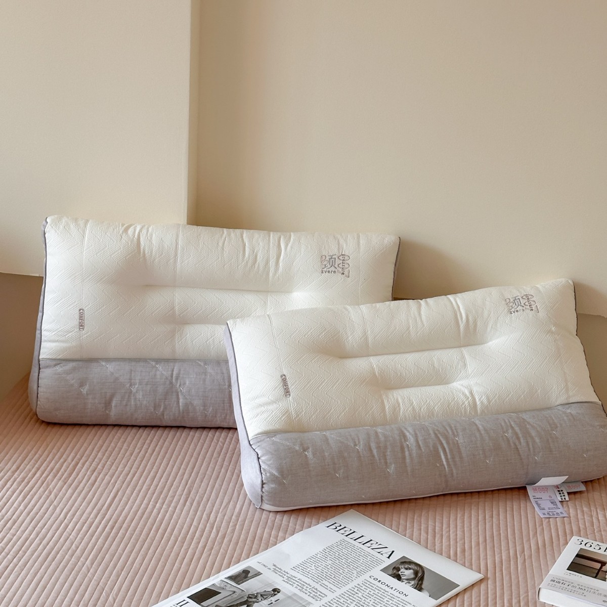 高端反牵护颈枕头助睡眠枕芯居家专用支撑枕芯礼品枕学生枕午休枕