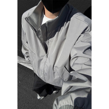 美式飞行员夹克男士春秋季潮牌廓形外套高级感立领棒球服大码工装