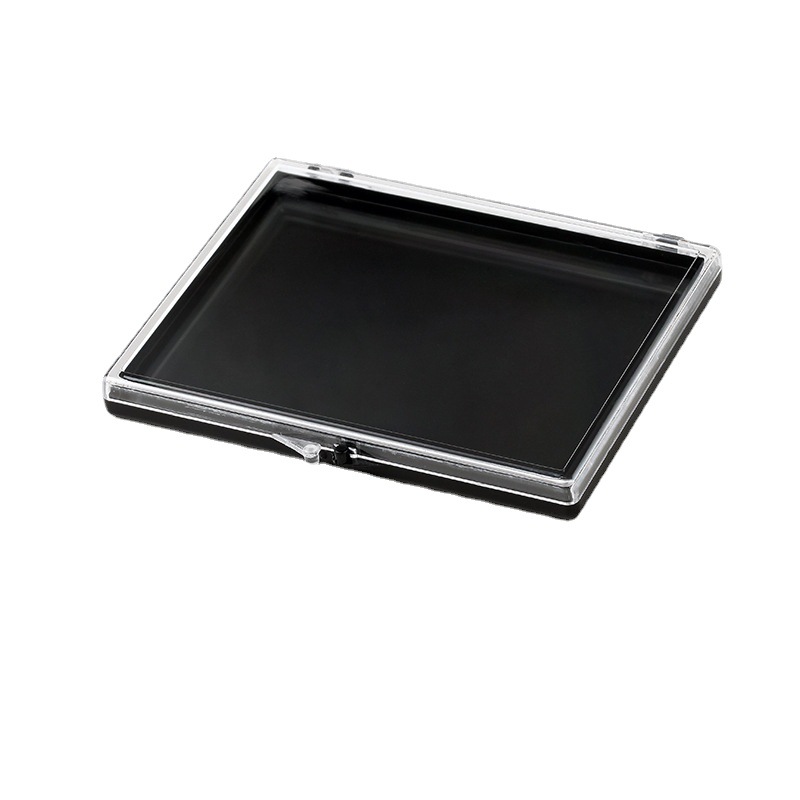 连体盖黑底透明包装盒 纪念币徽章展示包装盒 方形通用展示盒