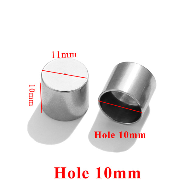 Cubo de acero inoxidable hebilla de cuerda de cuero oro rizado punta tapa DIY collar pulsera conector accesorio fabricación