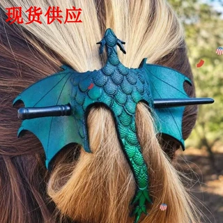 独立站新款 Medieval dragon hairpin龙形发簪发饰复古风盘发头饰