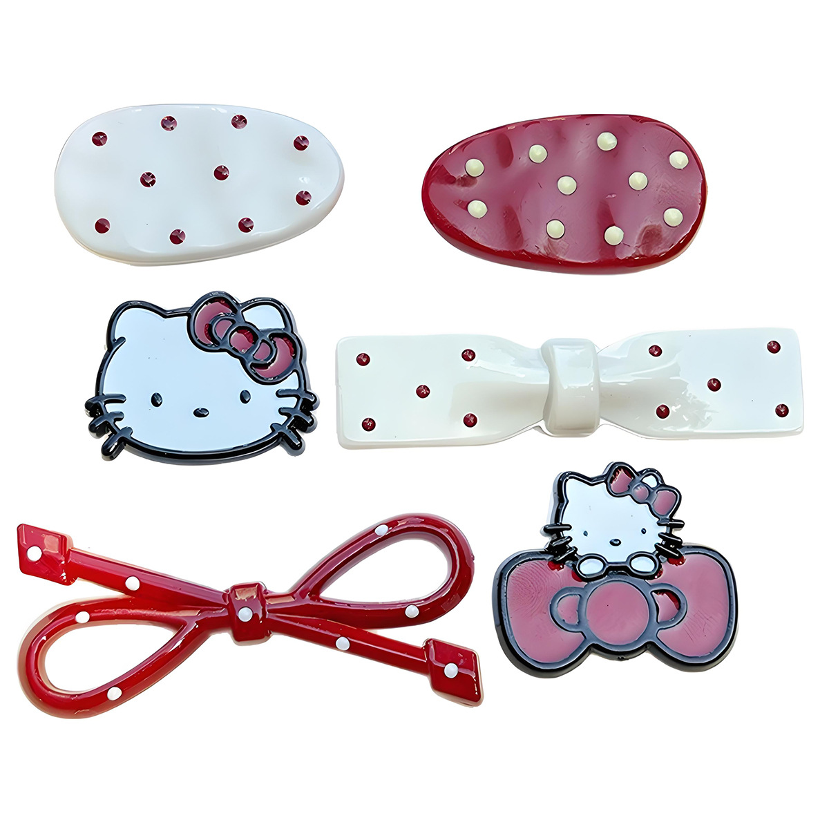 Accessories with bow, cream hairgrip, phone case, bangs handmade, DIY 5