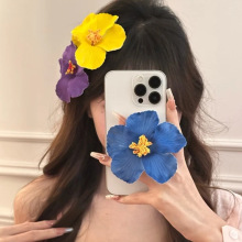 波西米亚氛围感海边沙滩甜美发夹女扶桑花头花饰品夹子刘海夹边夹