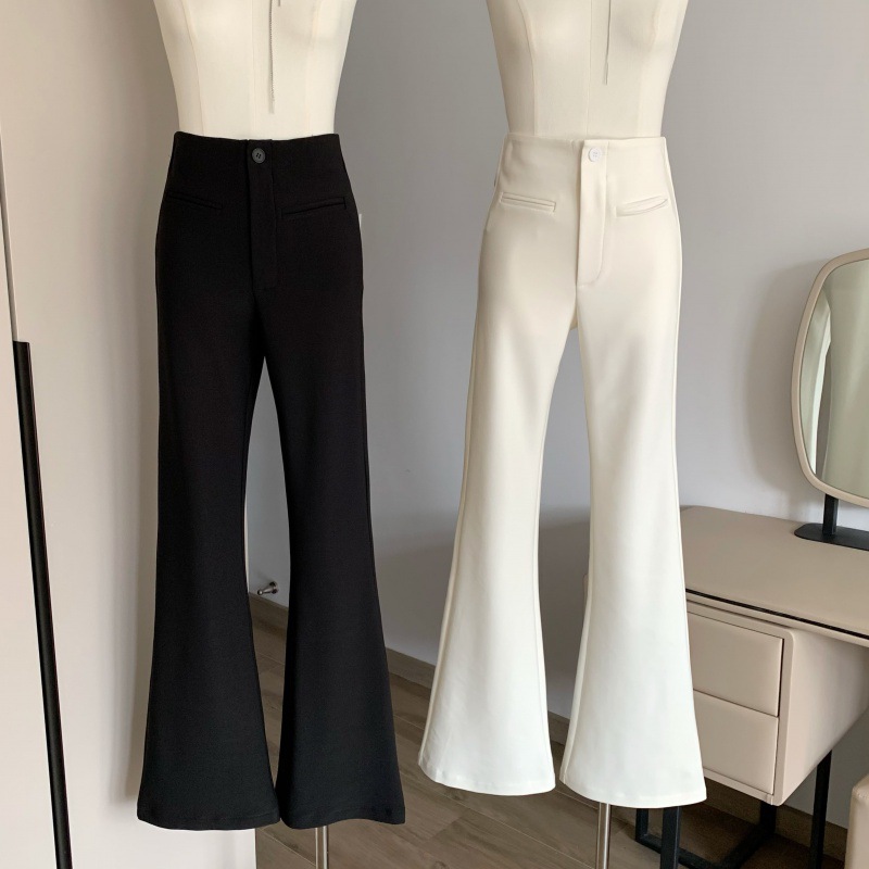 Slimming Leg King Shop Owner's Recommendation: White Flared Pants for Women, Waist-Cinching, Slimming Straight-Leg Trousers, Slim Fit