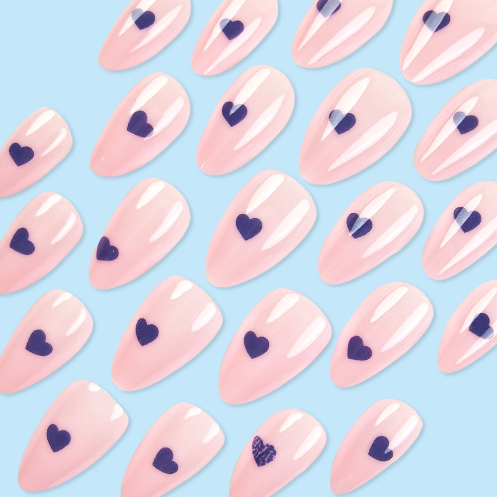 Parche de manicura suave de moda púrpura de tarro adornos de corazón exquisitos desgaste de uñas transfronterizas atmósfera romántica de manicura