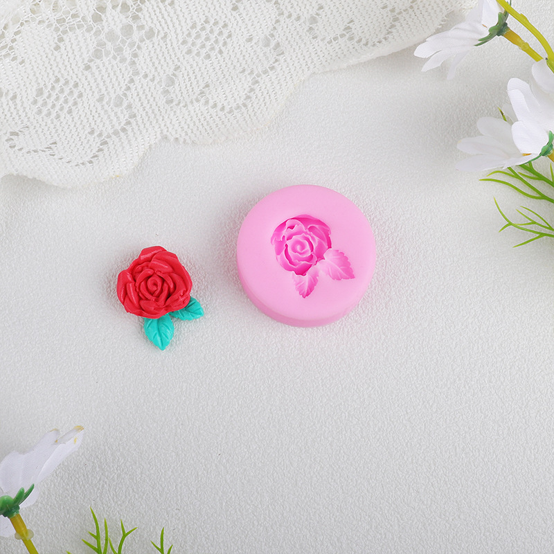 Rosas de hoja de silicona molde de cinta magnética mousse pastel de chocolate aromático decoración accesorios de goteo